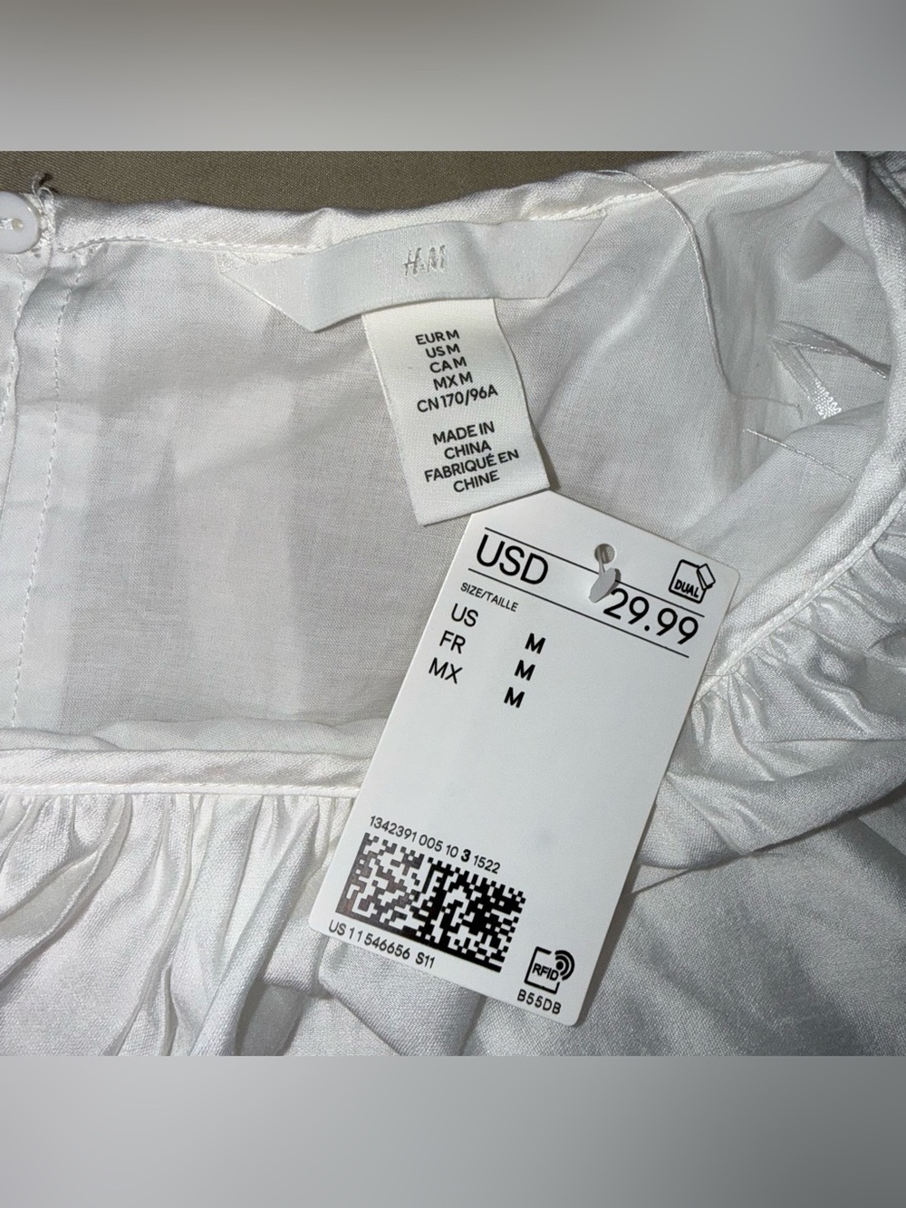 H&M OVERSIZED TIE-DETAIL BLOUSE - SIZE M - Picture 6 of 12